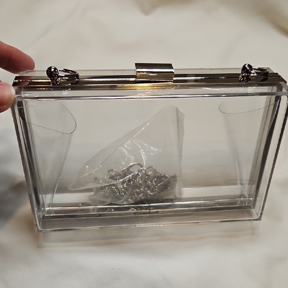 WJCD Handbags - Clear Acrylic Purse With Chain Strap
